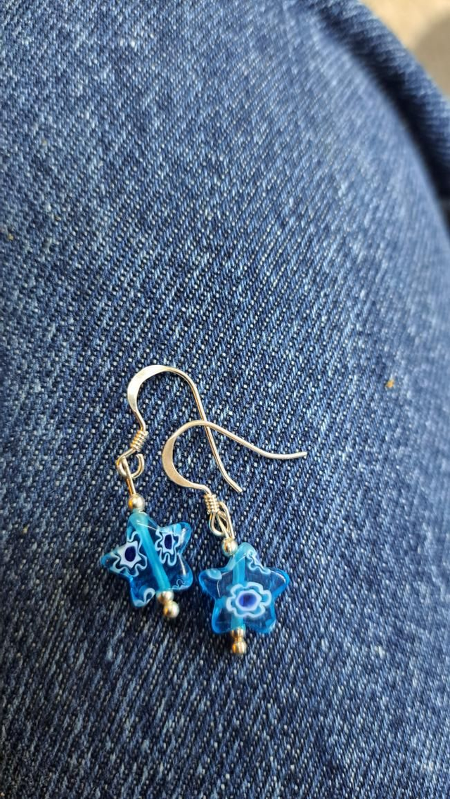 Milliefiore glass drop earrings 