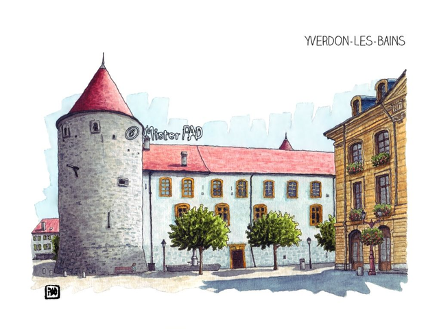 Château d&#039;Yverdon-les-Bains vue 1/ Yverdon-les-Bains Castle view 1