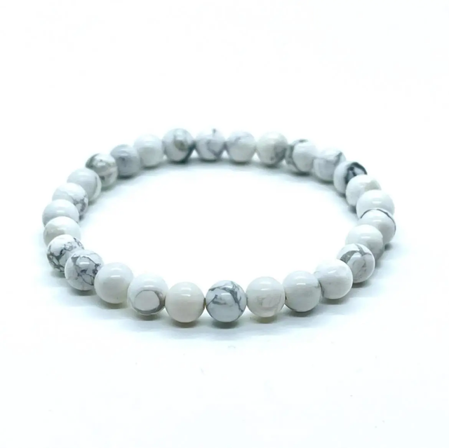 Bracelet howlite blanche 6mm