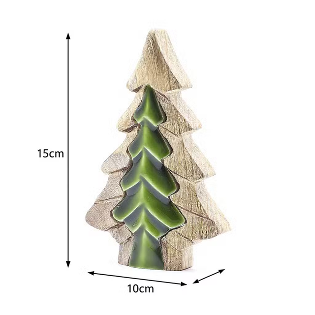 Perdido na Floresta - Decoração em madeira com uma pequena árvore dentro de uma árvore - 15x10 cm