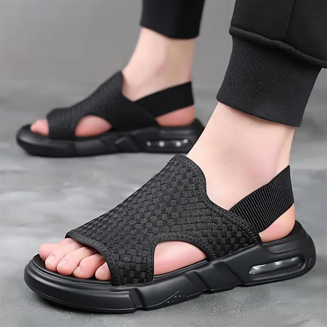 Men's Solid Color Open Toe Breathable Sandals