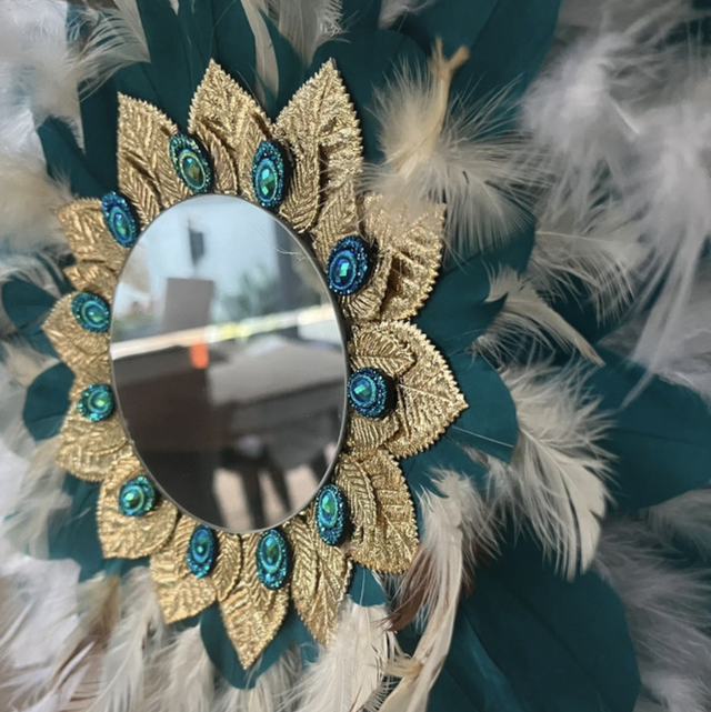 Jujuhat miroir plumes fluffy 