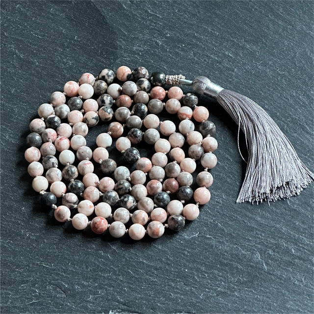 Pink Zebra Jasper Mala