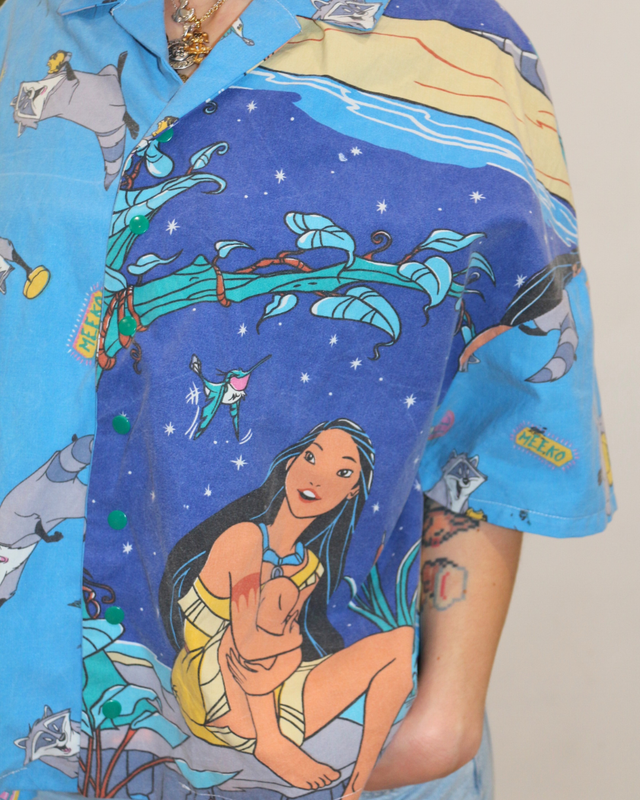 🍃 Chemise Upcyclée – « L'Esprit de la Nature Pocahontas » – Taille 44