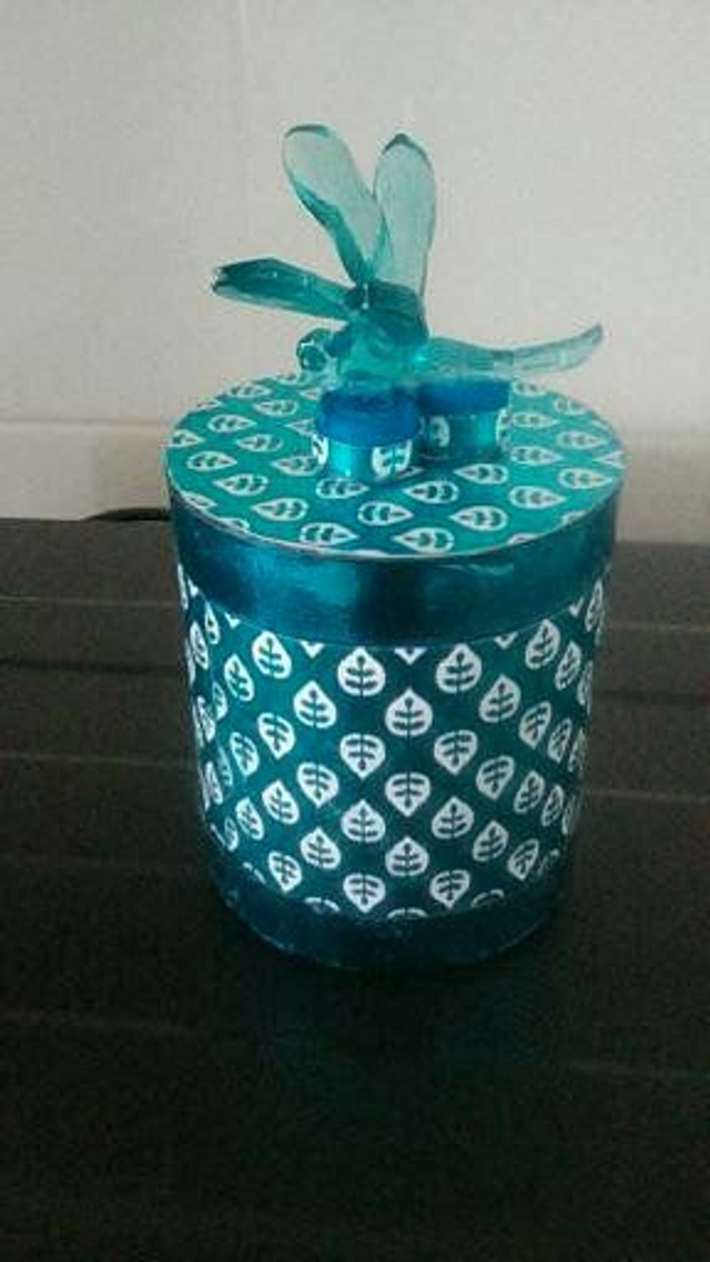 boîte  à bijoux  bleu  libellule  solide ,  boîte de décoration en papier kraft		