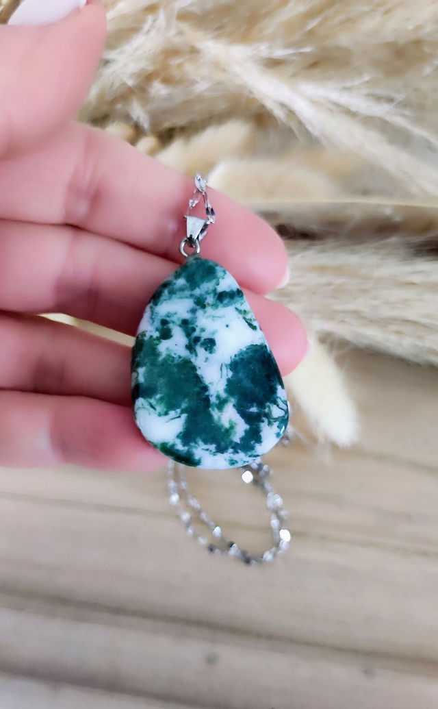 Pendentif "Isis" Agate mousse