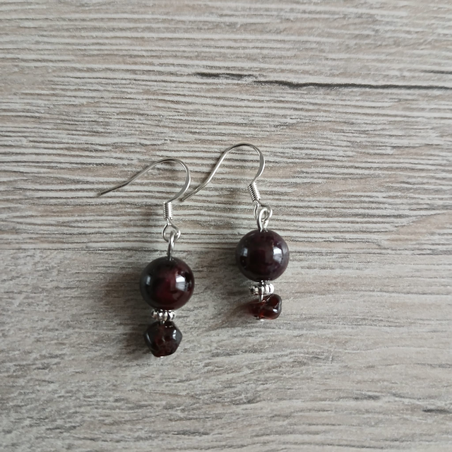 Granaat oorbellen – 925-zilver (1.352)