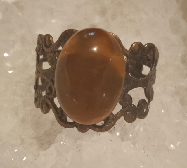 cornaline (bague baroque bronzée) 