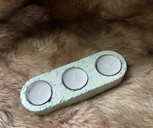 Bougeoir en papier-plâtre Zelda 3 trous vert clair