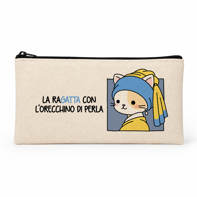 Astuccio portatutto La raGATTA con l'orecchino di perla