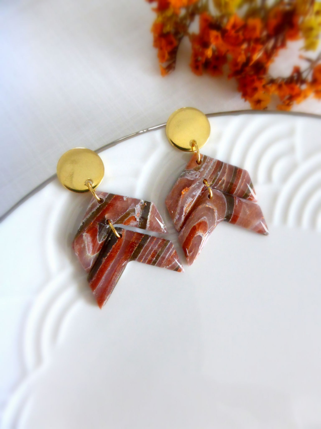 Boucles d'oreilles chevrons - Terre Cannelle