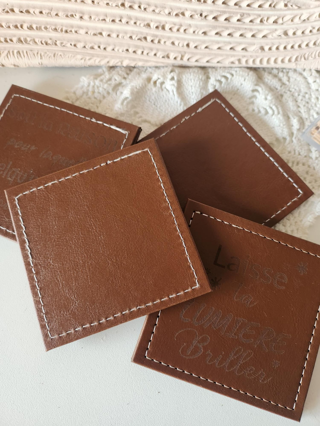 Sous verres simili cuir à graver
