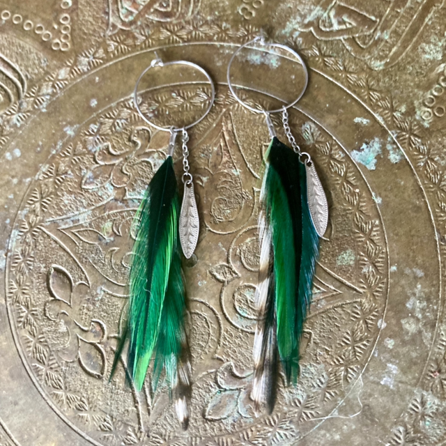 Boucles d’oreilles petites Amazones verte