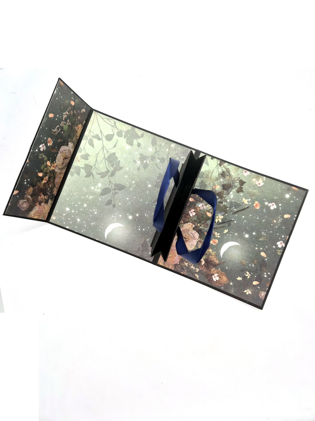 Carte à offrir - fleurs et lune