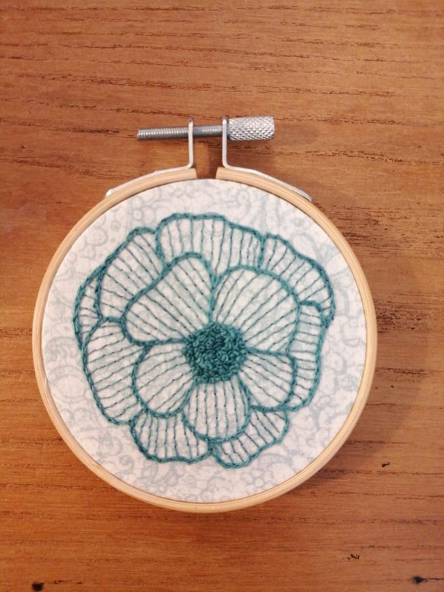 Tambour brodé fleur