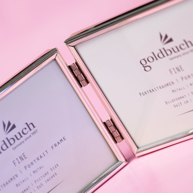 Schattige zware kwaliteit verzilverde Goldbuch fotolijst met ruimte voor 2 liggende foto's van 13x9cm