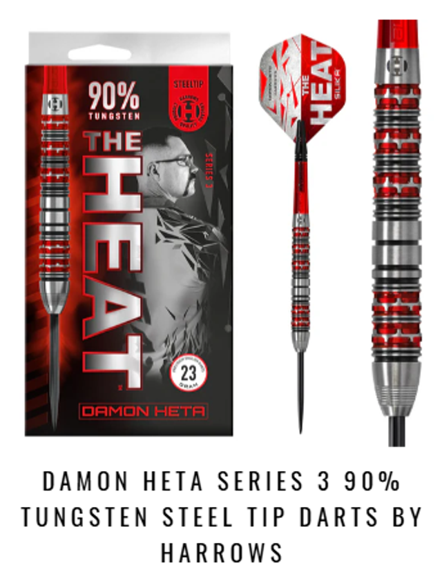 Damon Heta Series 3 90% Tungsten Steel Tip Darts by Harrows