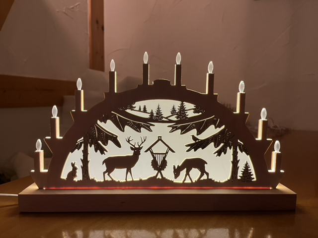 Schwibbogen 30cm Motiv „Wildfütterung“