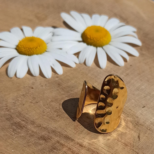 MANCHETTE dorée martelée