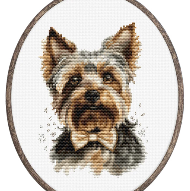 Cross Stitch Kit with Hoop Included Luca-S - The Yorkshire Terrier