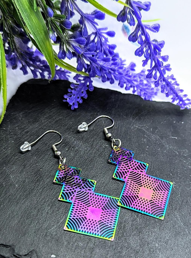 Electroplated Stainless Steel Dainty Diamond Drop Earrings 