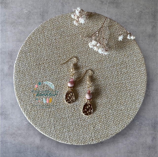 Boucles d’oreilles Rhodochrosite – Harmonie émotionnelle