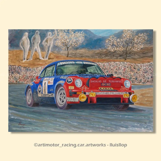 Artimotor póster Antonio Zanini A3 42x30 1980 Porsche 911