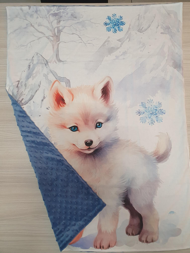 Couverture loup bleu