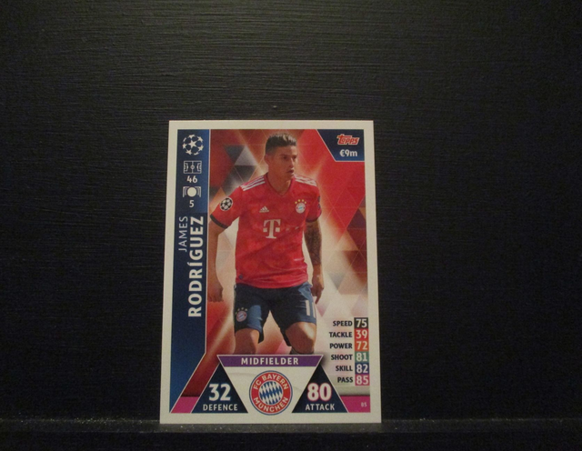 James Rodriguez - UEFA Champions League Match Attax 2018/19 Original Trading Card #85