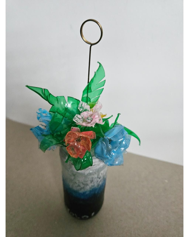 Artificial Dried Flower Table Home Office Floral Decoration ECO Handmade Handpaint Table Card Holder Stand