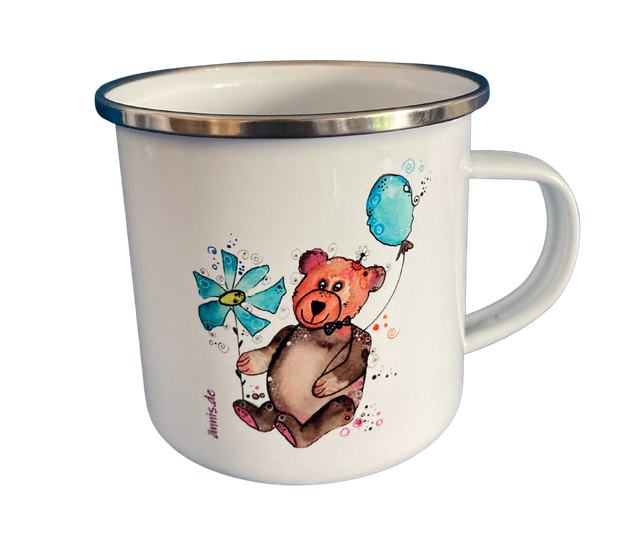 Emailletasse "Teddybär"