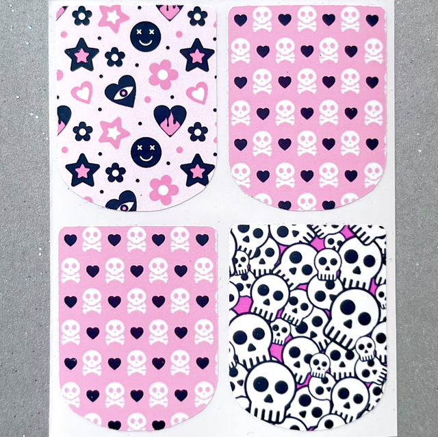 Punk Hearts and Skull Stickers (Set of 4)