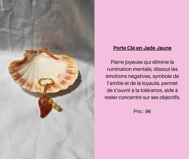 178- Porte Clés en Jade Jaune