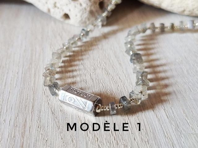 Collier court Saragosse argenté