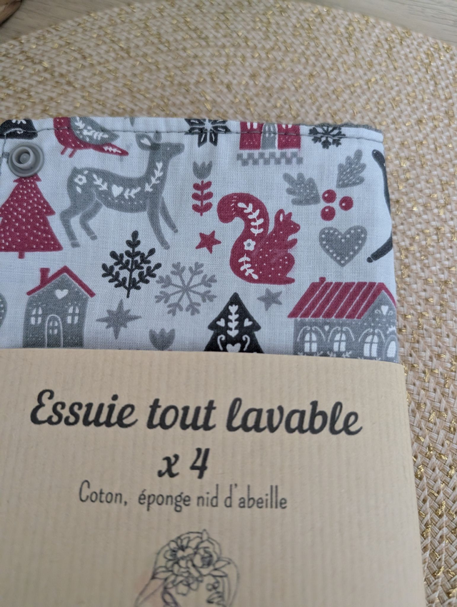 Essuies tout lavables Noël