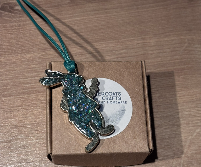 Green bunny necklace 