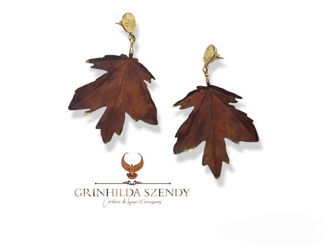 Boucles d'oreilles "Feuilles d'érable "