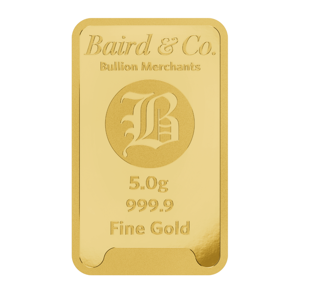 5gr MINTED Gold Bar .9999 Fine
