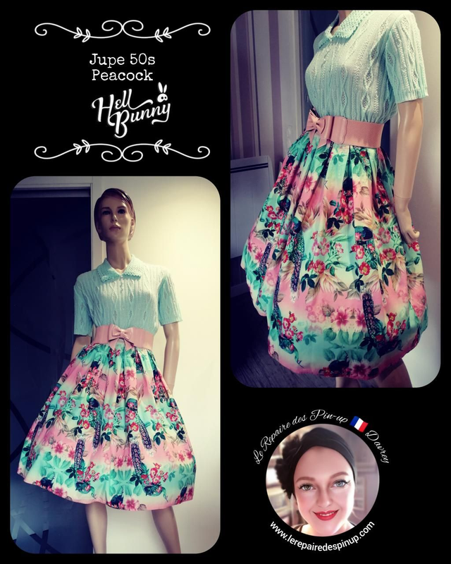 Jupe Hell Bunny Peacock T40/42