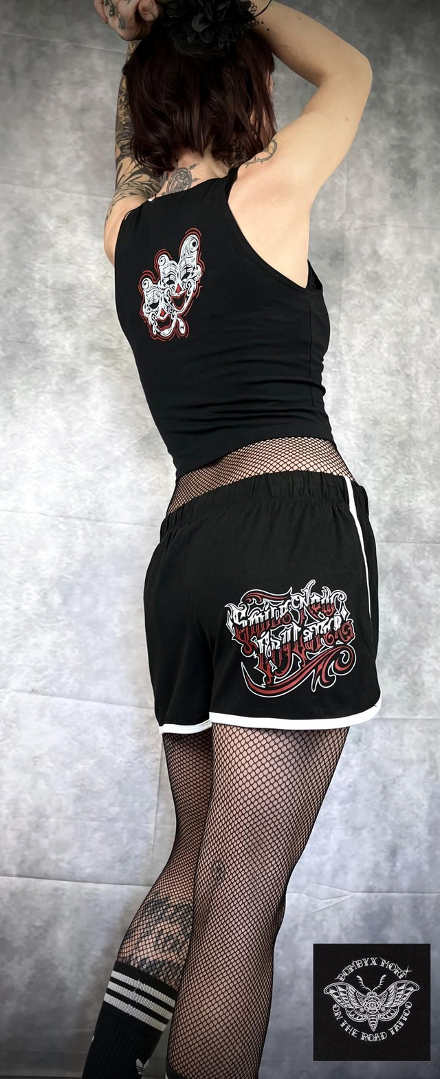 Ensemble Short + T-shirt crop top "Smile now &amp; Cry later 1"