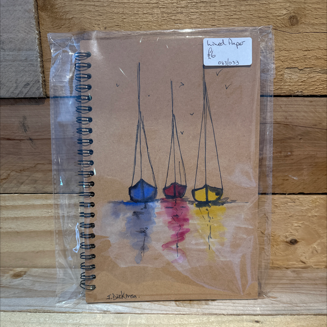 Hand Painted Boats Notebook 