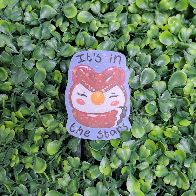 Lady Owl Holographic Sticker