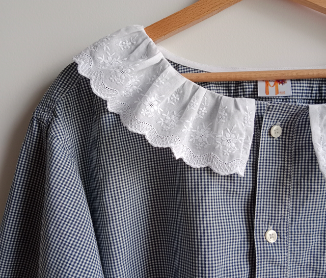 La blouse LOUISE - VICHY BLEU MARINE - T. L/XL