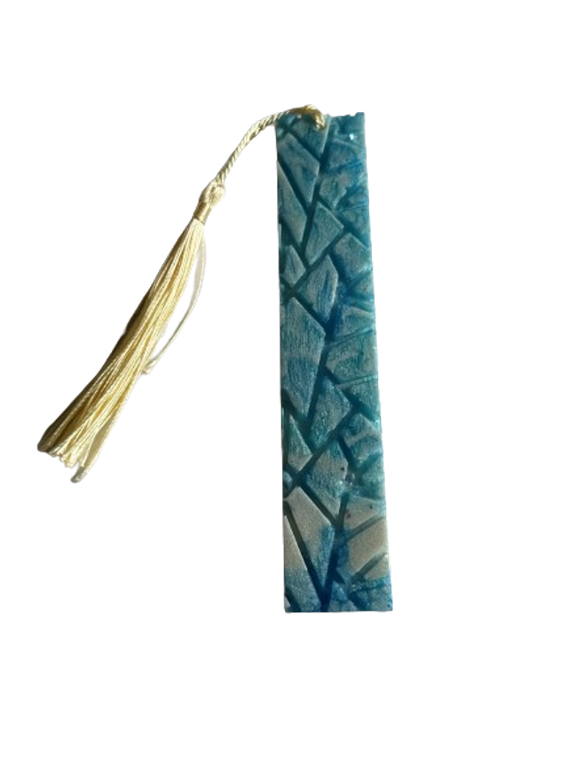 Marque page bleu à motif losange