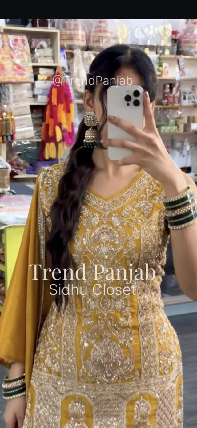 Mustard Yellow Heavy Handwork Sharara
