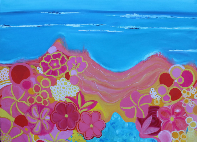 Huile sur toile | LES PIEDS DANS L'EAU