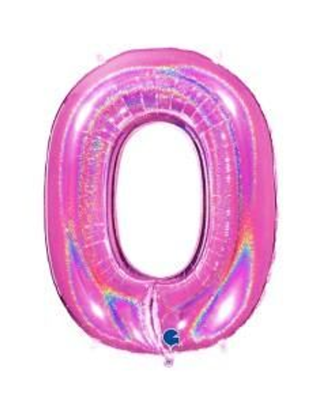 Numero 0 Holografico Fuxia