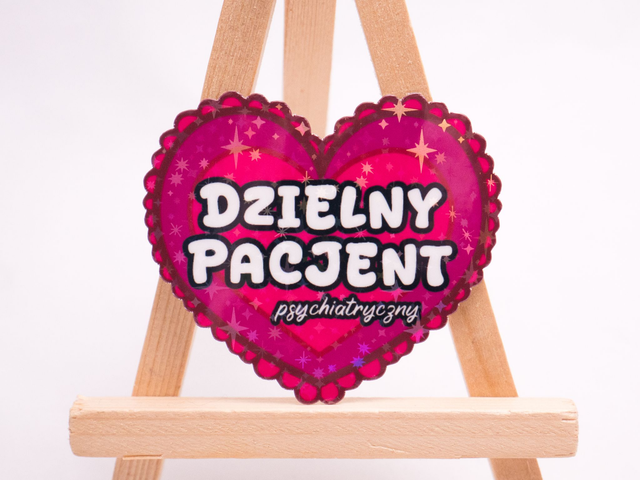 Naklejka DZIELNY PACJENT psychiatryczny wlepa
