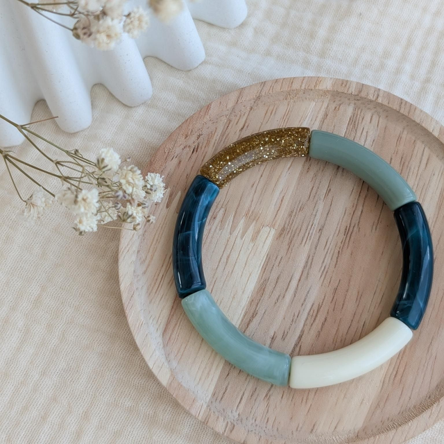 Bracelet Lisa vert glitter