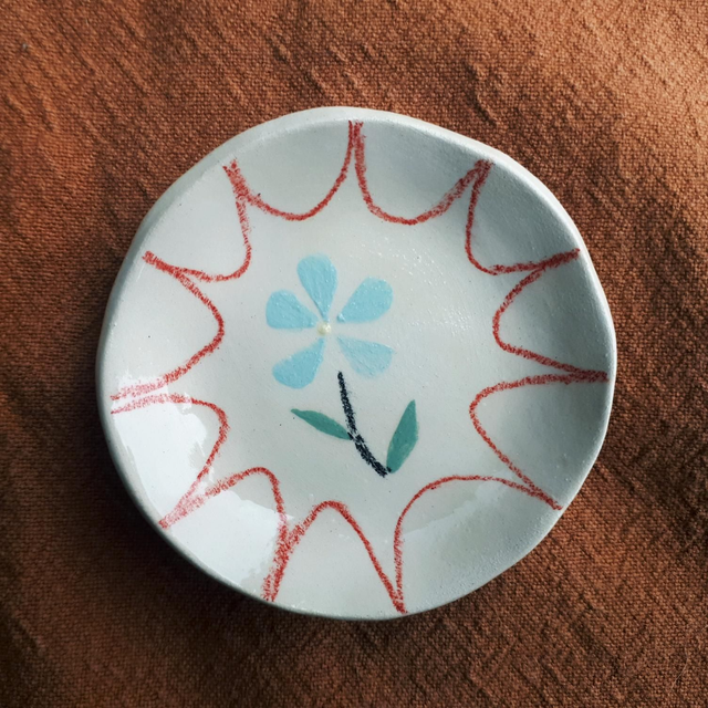 Petite coupelle fleurie / pervenche